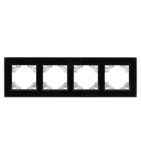 Минск Рамка 4-местная стеклянная черная EKF Basic