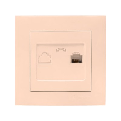 Розетка ТФ RG-11 1-местная кремовая Валенсия EKF PROxima