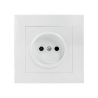 Валенсия розетка 1-местная б/з 10А белая с защ, штор, EKF PROxima