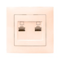 Розетка ПК RJ-45 2-м кремовая Валенсия EKF PROxima
