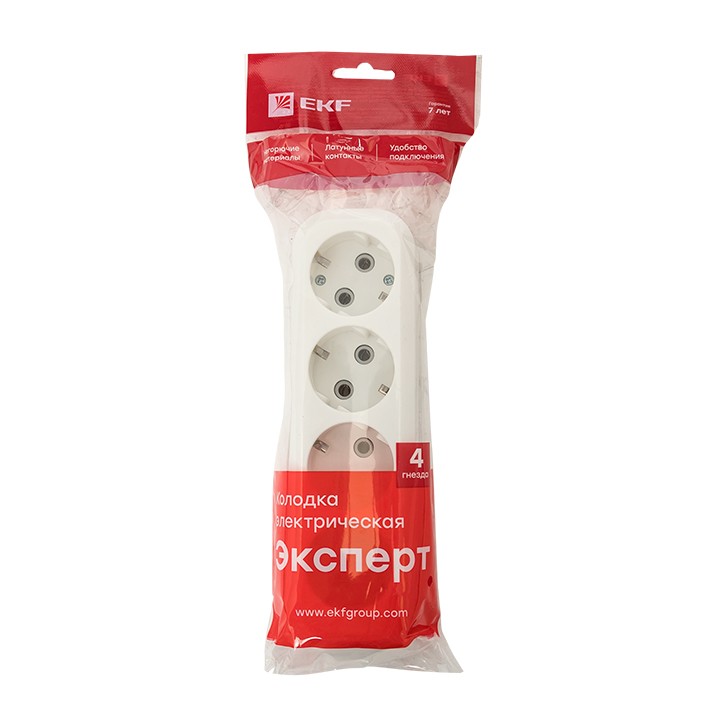 Колодка 4 гн, 16А 3,5кВт с/з Эксперт EKF PROxima — изображение 3