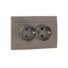 Валенсия лицевая панель розетки 2-местной с/з 16А графит с защ, штор, EKF PROxima