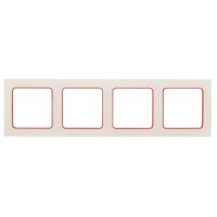 Стокгольм Рамка 4-местная белая с линией цвета красный EKF PROxima