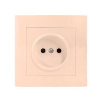 Валенсия розетка 1-местная б/з 10А кремовая с защ, штор, EKF PROxima