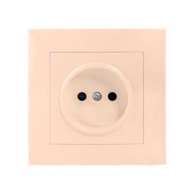 Валенсия розетка 1-местная б/з 10А кремовая с защ, штор, EKF PROxima