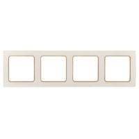 Стокгольм Рамка 4-местная белая с линией цвета шампань EKF PROxima
