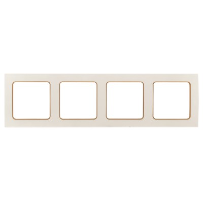 Стокгольм Рамка 4-местная белая с линией цвета шампань EKF PROxima