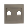 Валенсия лицевая панель розетки RJ-45 2-местная кашемир EKF PROxima