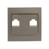 Валенсия лицевая панель розетки RJ-45 2-местная кашемир EKF PROxima