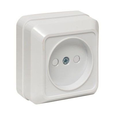 Розетка 1-мест, 10А б/з бел, с защ, штор, Рим EKF PROxima