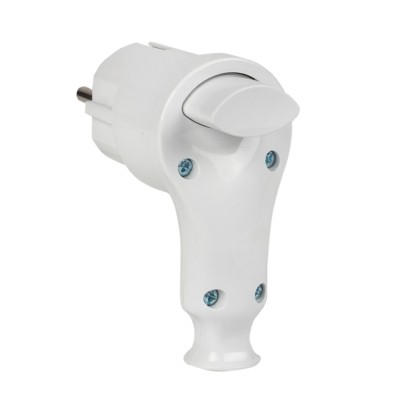 Вилка с кнопкой извлечения с/з белая 16А 250В EKF — изображение 3