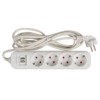 Удлинитель сетевой Эксперт 4-м 3м 16А/3,5кВт с 2 USB 2,1А ПВС 3х1 EKF