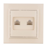 Минск Розетка RJ-45 2-местная СП бежевая EKF