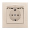 Розетка 1-местная СП с/з Минск с крышкой 16А бежевая с защ, штор, EKF