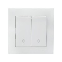 Переключатель 2-кл. СП 10А проходной белый Валенсия EKF PROxima