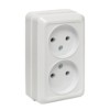Рим Розетка 2-местная 10А белая EKF
