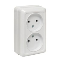 Рим Розетка 2-местная 10А белая EKF