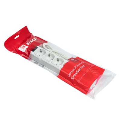 Удлинитель сетевой с фильтром 6*1,8м 10А/2,2кВт с выкл. c/з ПВС 3х0,75 Блокбастер EKF PROxima — изображение 2