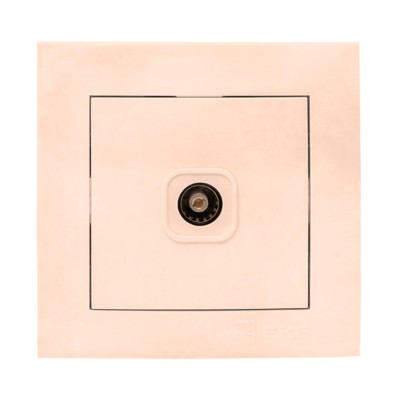 Валенсия розетка телевизионная 1-м 75Ом 5-862МГц кремовая EKF PROxima