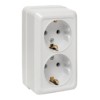 Рим Розетка 2-местная 16А с/з белая EKF