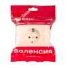 Валенсия розетка 1-местная с/з 16А кремовая с защ, штор, EKF PROxima