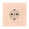 Валенсия розетка 1-местная с/з 16А кремовая с защ, штор, EKF PROxima