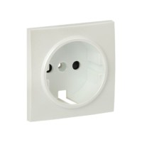Валенсия лицевая панель розетки 1-местной с/з 16А жемчуг с защ, штор, EKF PROxima
