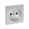 Валенсия лицевая панель розетки 1-местной б/з 10 А сталь с защ, штор, EKF PROxima