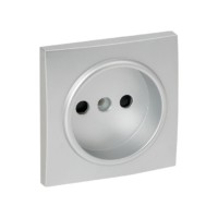 Валенсия лицевая панель розетки 1-местной б/з 10 А сталь с защ, штор, EKF PROxima