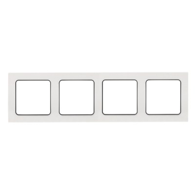 Стокгольм Рамка 4-местная белая с линией цвета черный EKF PROxima