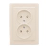 Розетка 2-мест, СП б/з 10А бежевый с защ, штор, Минск EKF