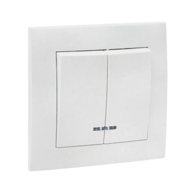 Валенсия выключатель 2-кл, 10А белый с индикатором EKF PROxima — изображение 3