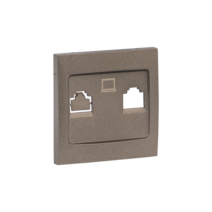 Валенсия лицевая панель розетки RJ-45 2-местная графит EKF PROxima — изображение 2