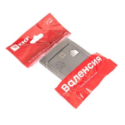 Валенсия лицевая панель розетки RJ-45 2-местная графит EKF PROxima — изображение 3
