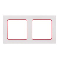 Стокгольм Рамка 2-местная белая с линией цвета красный EKF PROxima