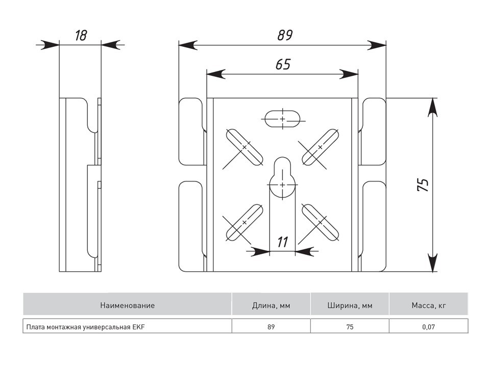 Плата монтажная универсальная INOX EKF — изображение 2