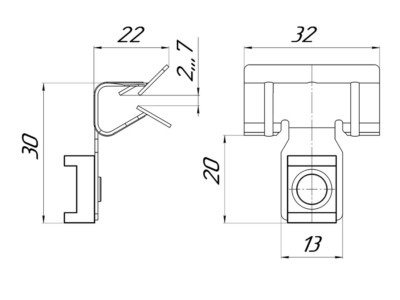 Зажим балочный 3-8 мм под нейлоновую стяжку EKF PROxima — изображение 2