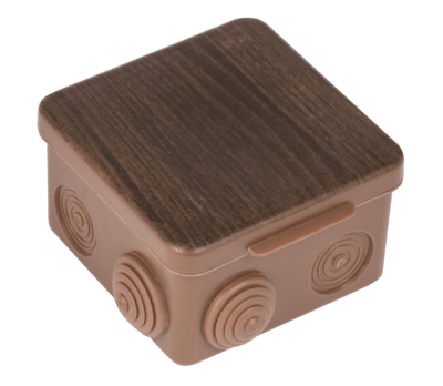 Коробка КМЭР КМР-030-014 с крышкой 100х100х55 8 мембранных вводов тёмное дерево IP54 EKF PROxima