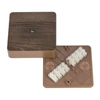 Коробка КМЭР разветвительная КМР-030-032кг 100х100х28 с клеммником тёмное дерево EKF PROxima