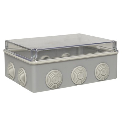 Коробка КМЭР КМР-050-042пк пылевлагозащищенная 10 мембранных вводов уплотнительный шнур прозрачная крышка 190х140х70 EKF PROxima