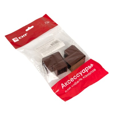 Поворот 90 гр, (25х25) (4 шт) темное дерево EKF-Plast — изображение 2