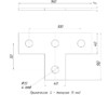 STRUT-пластина Т-образная 4 отверстия HDZ EKF