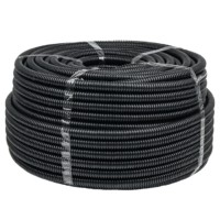 Гофротруба FRHF для кабеля негорючая безгалогеновая с протяжкой/зондом d63мм 15м чёрная EKF-Plast