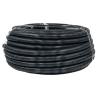 Гофротруба FRHF для кабеля негорючая безгалогеновая с протяжкой/зондом d32мм 50м чёрная EKF-Plast