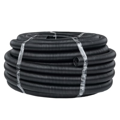 Гофротруба ПНД для кабеля тяжёлая с протяжкой/зондом d50мм 20м чёрная EKF-Plast