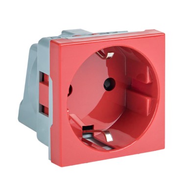 Розетка 45х45 с/з, 90 градусов, красная EKF