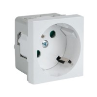 Розетка 45х45 PRO с/з, 45 градусов, белая EKF