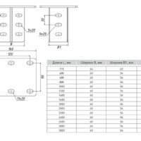 Кронштейн потолочный двойной 1200 мм (2,5 мм) EKF