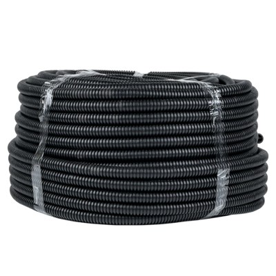 Гофротруба ПНД для кабеля с протяжкой/зондом d25мм 75м чёрная EKF-Plast