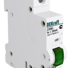 Лампа сигнальная на DIN-рейку 1p зел. Dekraft 18004DEK